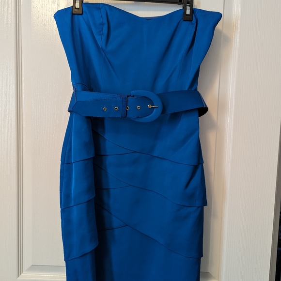 👗Trina Turk Strapless Peacock Blue Cocktail Dress- Size 10 - Picture 8 of 10